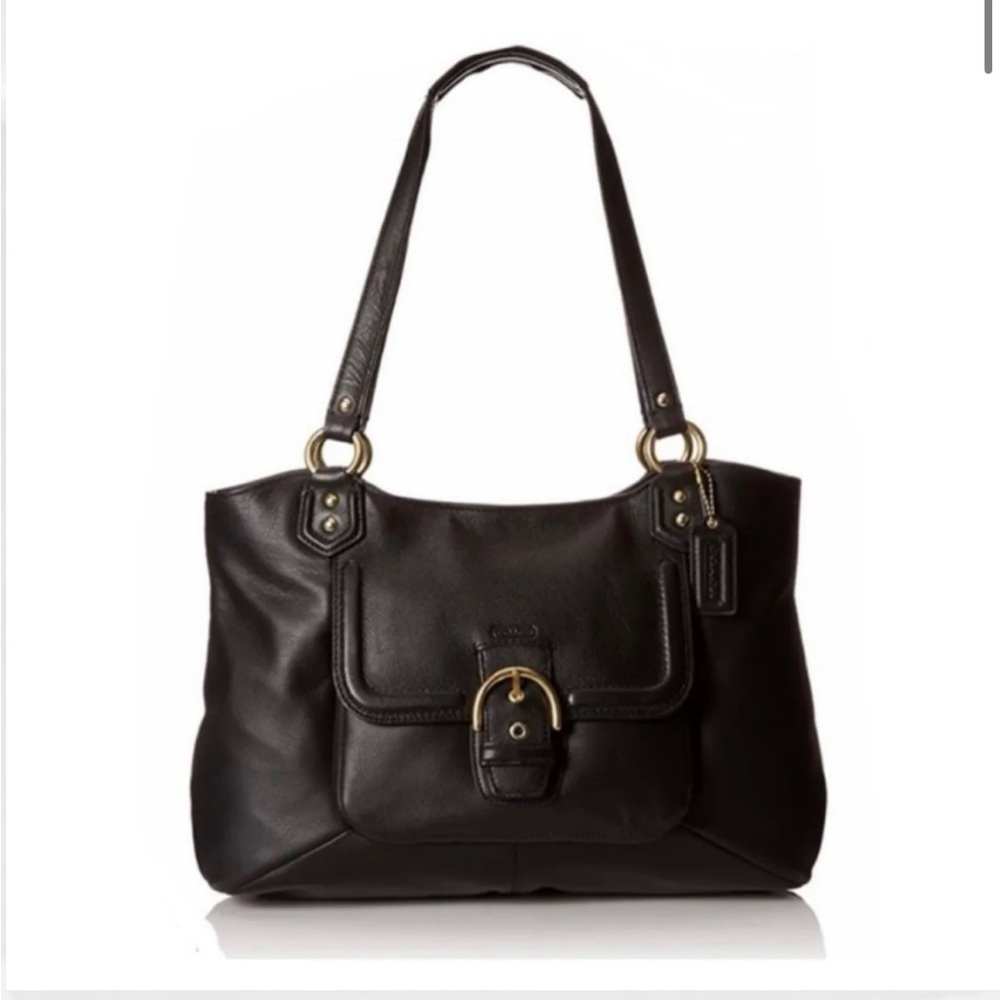 Coach Campbell Belle Black Leather Carryall Shoulder